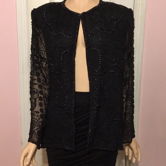 Vintage Silk/Beaded Cardigan Stunning!